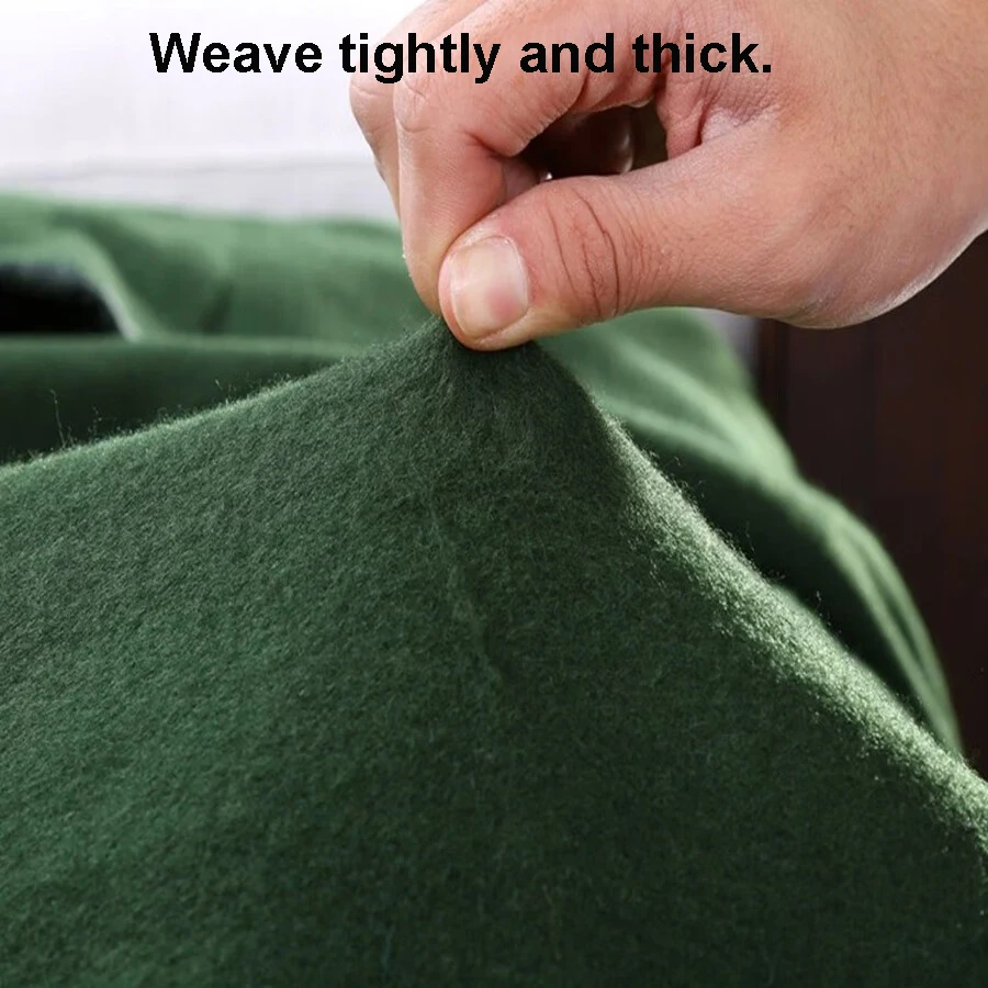 Mantas de lana para acampar al aire libre, 1,5x2m, 4,9 pies x 6,56 pies, edredón cálido, verde oscuro, invierno, adultos, niños, sofá de campamento, ropa de cama para dormitorio - imagen 2