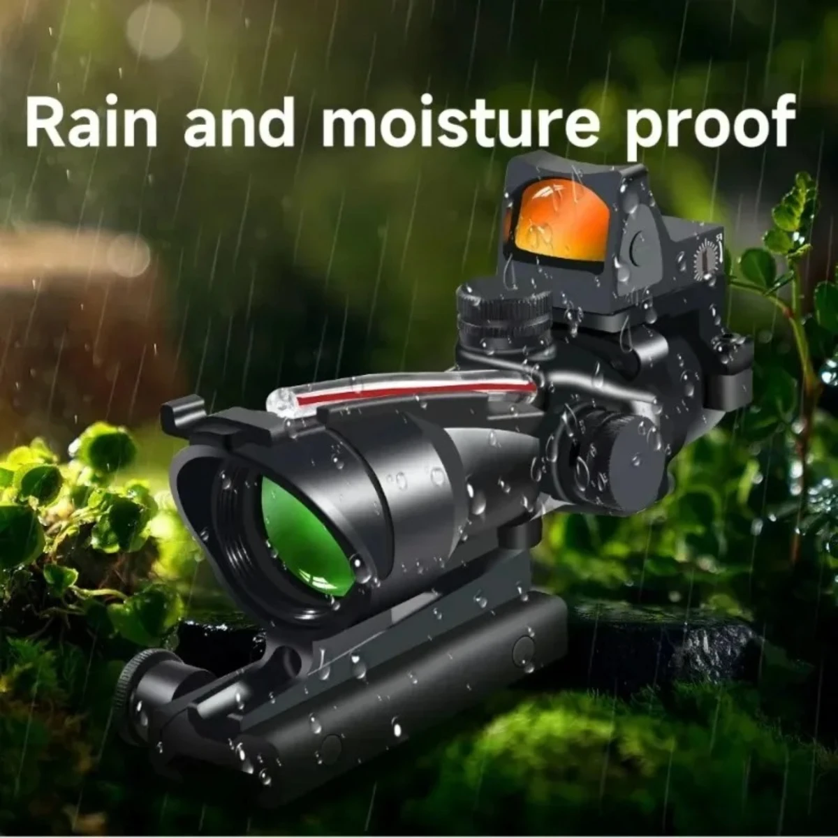 Mira telescópica 4X32 con punto rojo, fibra óptica Real, punto rojo verde, iluminado, retícula grabada, mira de caza para riel de 20mm - imagen 4