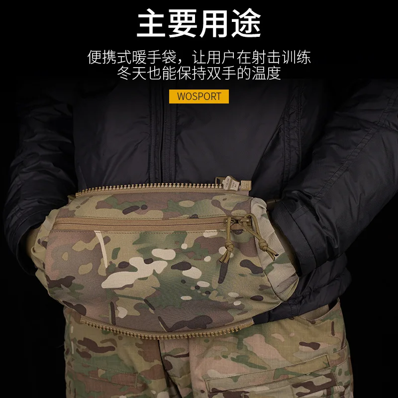 Calentador de manos para entrenamiento de tiro IPSC de camuflaje táctico, resistente al frío con bolsa de almacenamiento con cremallera - imagen 4