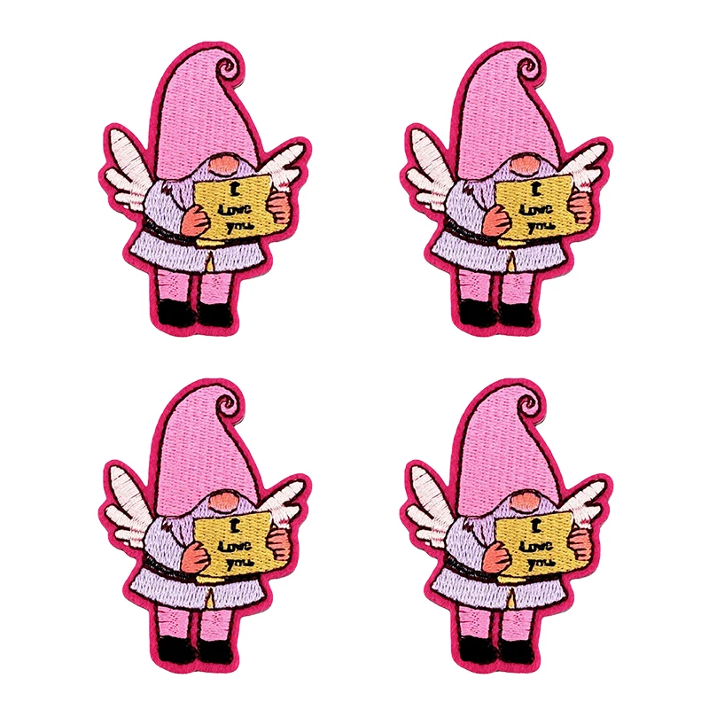 10 unids/set de parches bordados de la serie de dibujos animados rosas, parche para el Día de San Valentín, parches para planchar para ropa, chaquetas, pantalones vaqueros, mochila - imagen 5