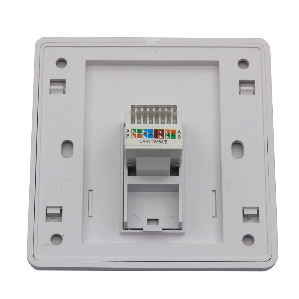 Conector rj45, panel de red modular, 1 puerto, cat5e, cat6, blanco, Keystone, pc, placa frontal de pared, ordenador sin herramientas, 86mm - imagen 5