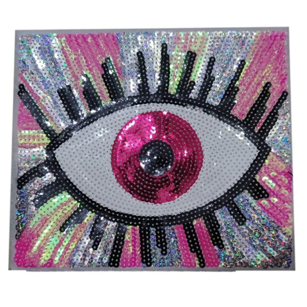 Parche termoadhesivo para ropa, accesorio de costura con lentejuelas, Ojo de Diablo, pegatina bordada - imagen 5