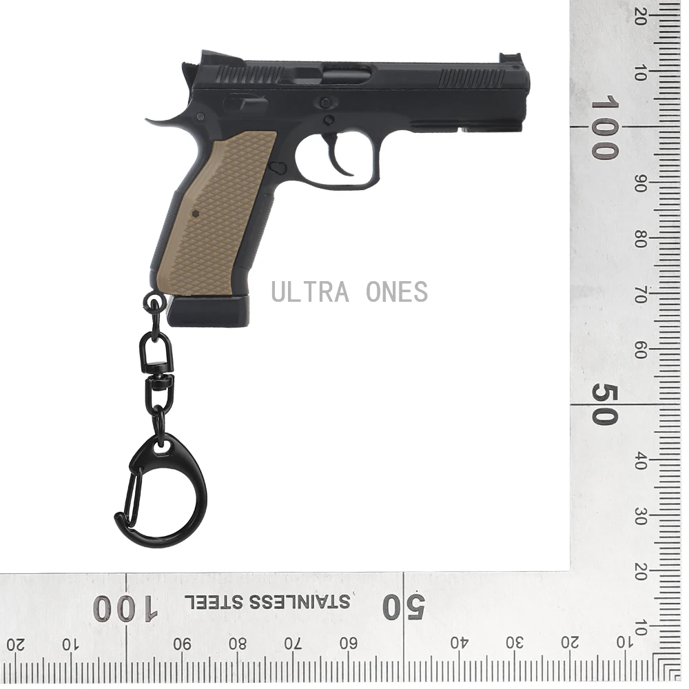 Llavero táctico con forma de pistola, herramienta para acampar al aire libre, decoraciones de armas, llavero Cs de caza, regalo, 92G - imagen 4