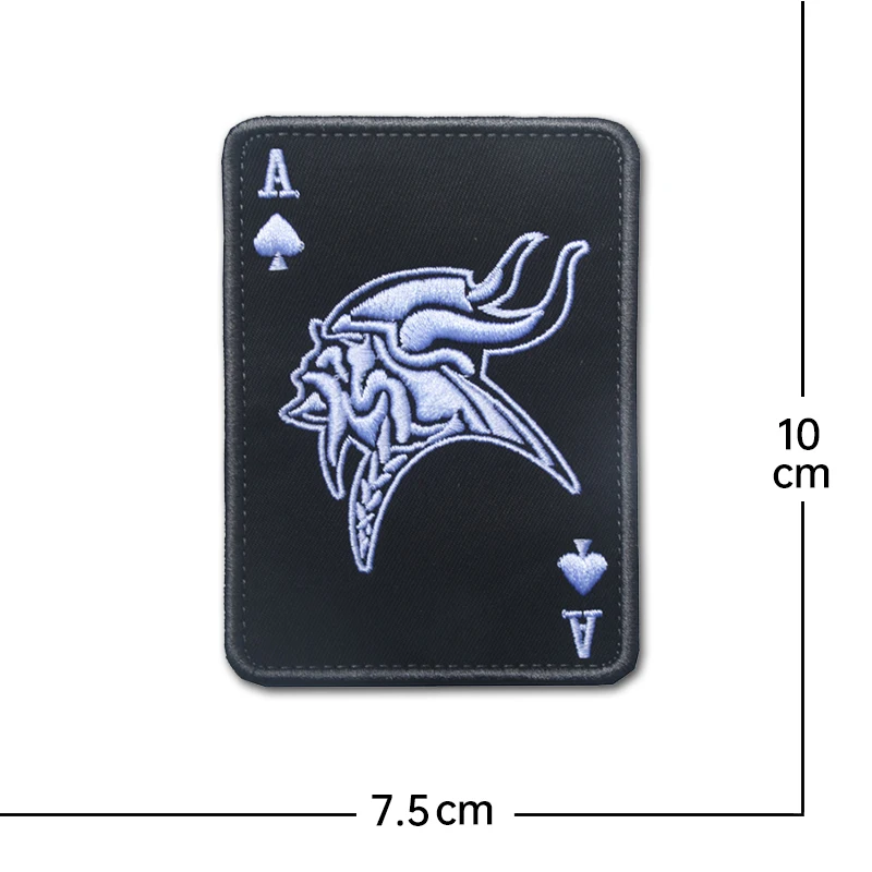 Parches bordados de cartas de la muerte, póker, Ace of Spades, parche táctico de gancho y bucle para bolsa de ropa, parches militares Punk, insignias - imagen 4
