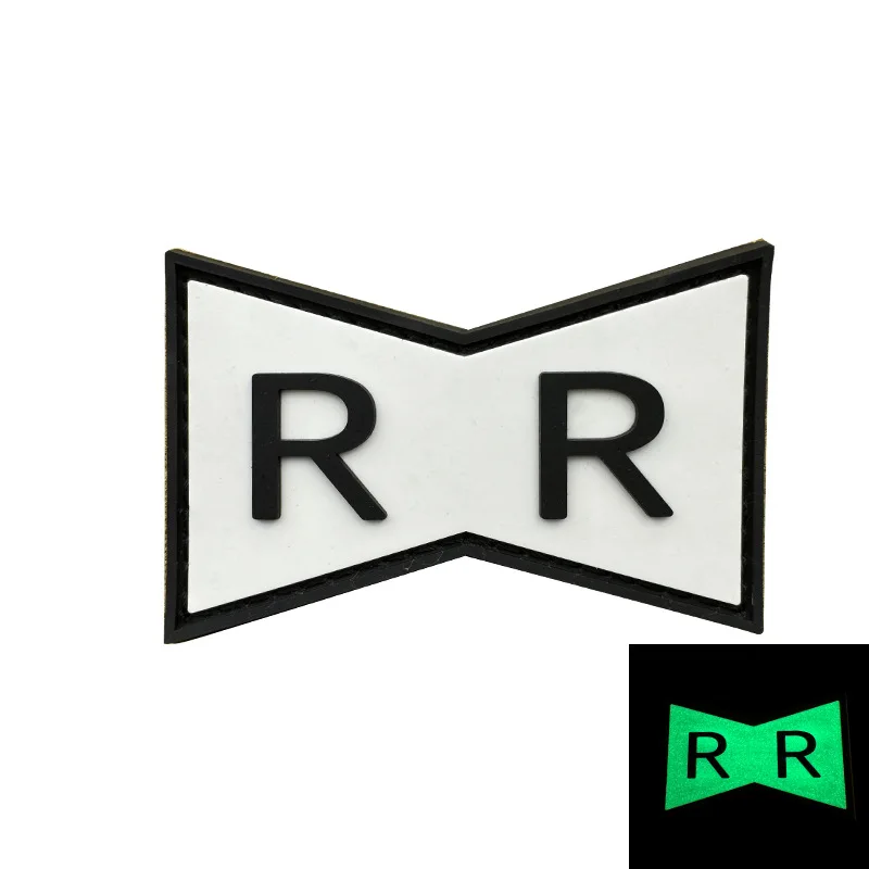 Parches con logo R, insignias luminosas de PVC con gancho, parche táctico reflectante para bolsa de ropa, accesorios DIY - imagen 5