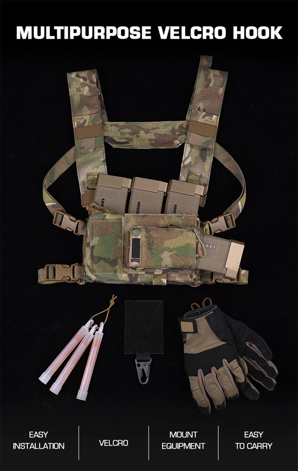 OPHIDIAN-gancho multiusos para fijar artículos, caja de almacenamiento de guantes MK3, Mini soporte de placa de pecho de combate, accesorios para chaleco Airsoft - imagen 5