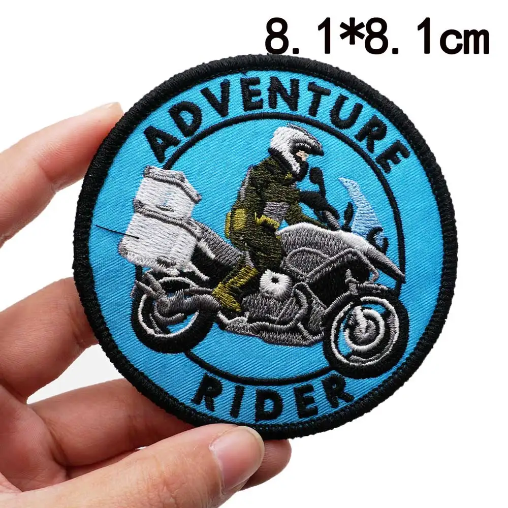 Parches Punk bordados Adventure Rider con respaldo de gancho, chaleco de cuero de caballero para motocicleta, accesorios de decoración, apliques - imagen 5