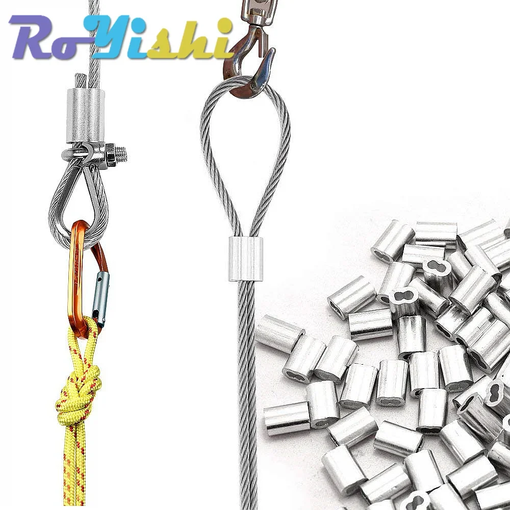 1-100 Uds. Manga de engarzado de Cable de doble agujero M1 a M12 casquillos de Cable tapón de Cable de aluminio de 8 formas accesorios de Hardware de cuerda de engarzado - imagen 5