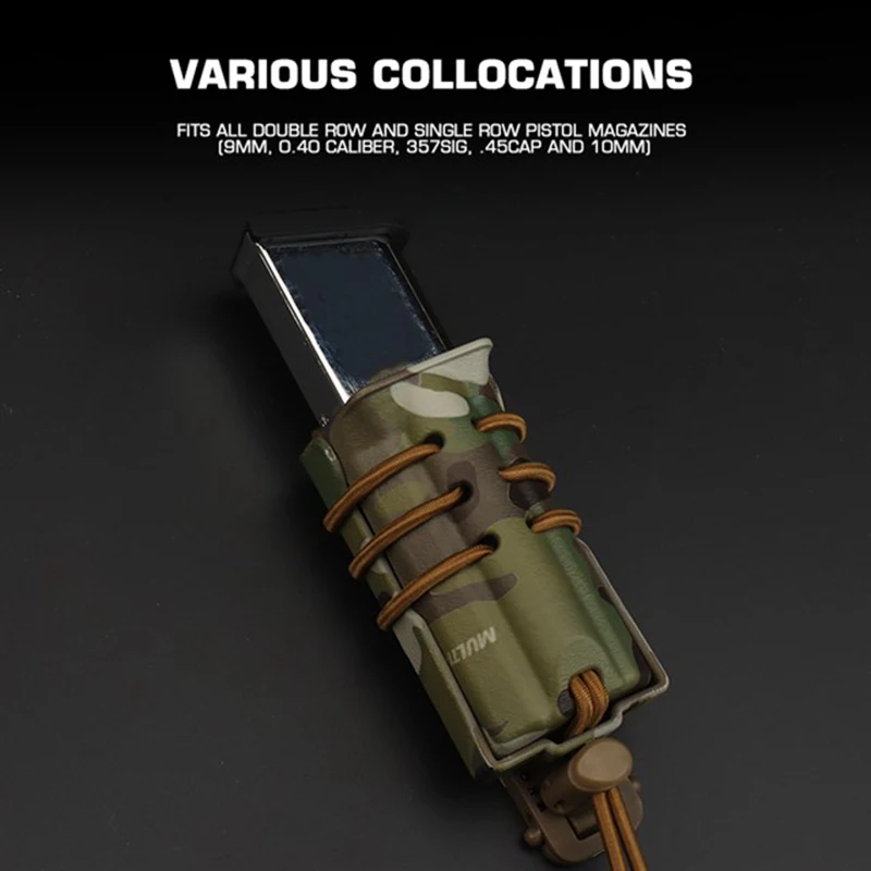 Bolsa táctica militar de 9mm para Glock, cinturón Molle de tracción rápida para pistola Mag de 9MM, 0,40, 357SIG .45CAP - imagen 4