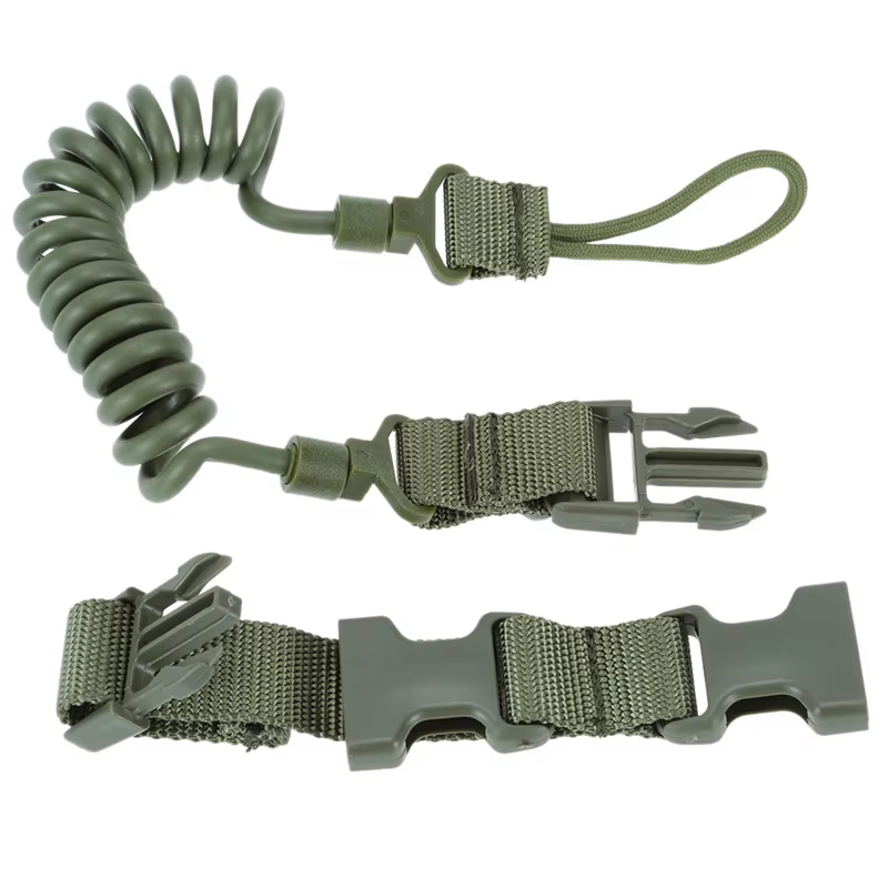 Cordón elástico antipérdida táctico, correa de seguridad con resorte, cuerda para llavero, cadena, linterna, accesorios de caza - imagen 5
