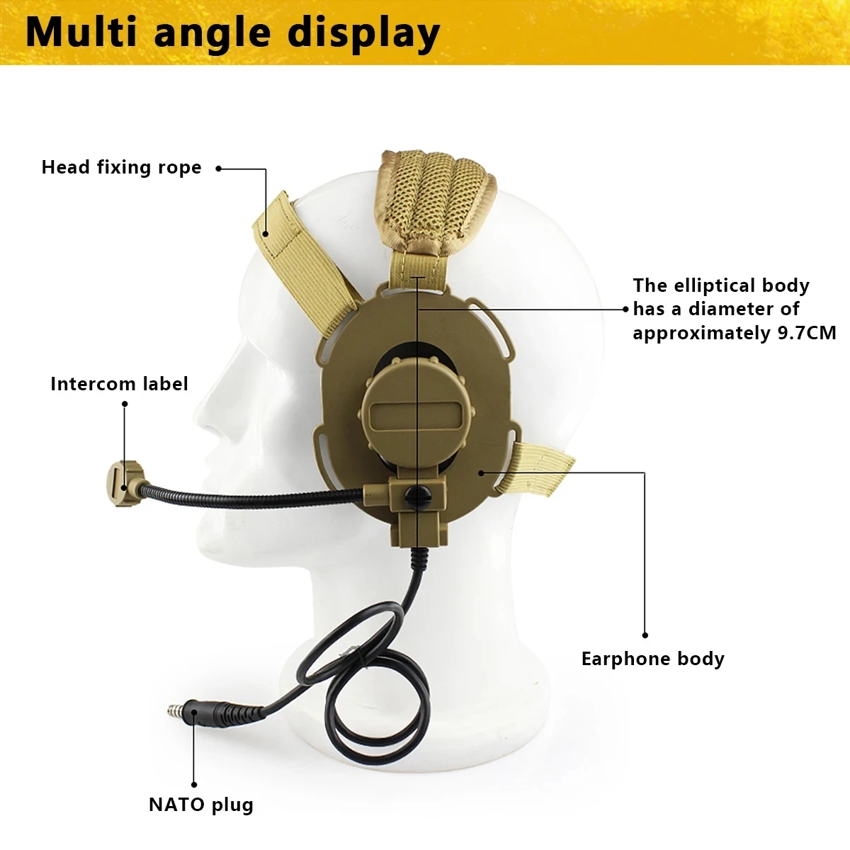 ABBREE-auriculares walkie talkie tácticos de un solo oído con PTT estilo U94 para Kenwood BaoFeng UV-5R GT-3TP BF-F9 UV-5RE Plus Ham Radio - imagen 4