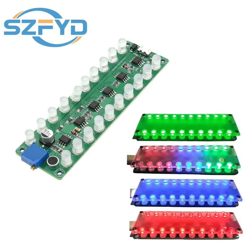 Amplificador de inducción activado por voz, medidor de nivel de Audio de espectro, indicador LED, luz de melodía Flash, compañero de Audio