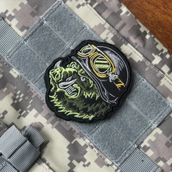 Parche "jabalí", insignia de moral de calavera táctica, emblema del ejército militar, pegatina para mochila, parches de gancho y bucle bordados para ropa