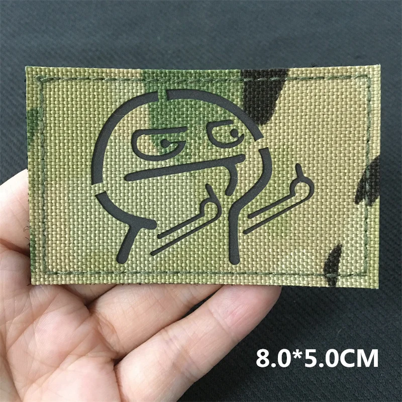 Parches de moral Multicam, parches tácticos reflectantes infrarrojos IR en mochila, ropa, insignias cortadas con láser para exteriores, gancho y bucle - imagen 5