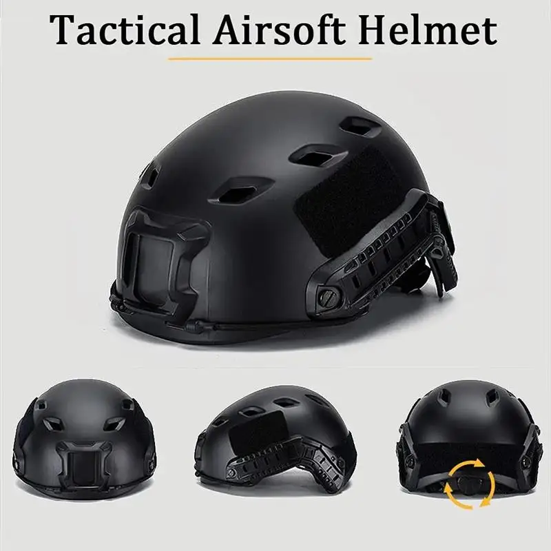 AQzxdc Juego de linterna táctica Visera de casco ajustable con casco Airsoft y cubierta de casco para juego de tiro de pistola Paintball BBS - imagen 4