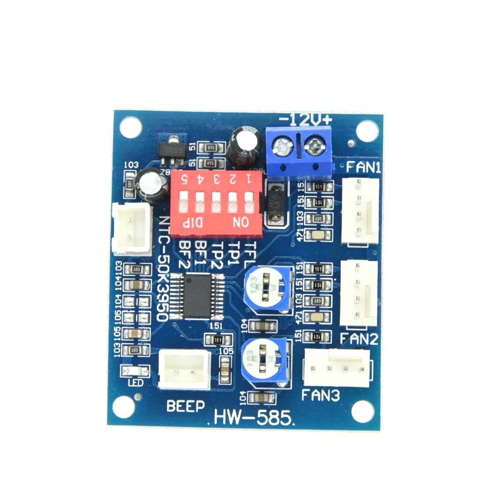 DC 12V 5A PWM PC CPU ventilador Control de temperatura placa controladora de velocidad controlador de velocidad sonda de temperatura Buzzle - imagen 3