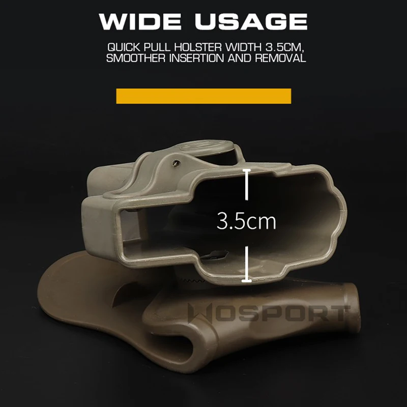 Funda táctica militar para pistola GLOCK 17 19 1911 Beretta 92 SIG SAUER S & W M & P 9MM, funda para cinturón Airsoft, Color negro - imagen 4