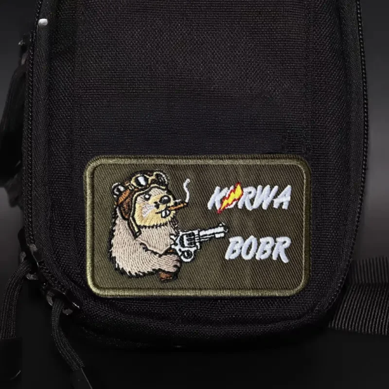 BOBR parche de ricino insignia de moral táctica bordado militar gancho y bucle mochila ropa accesorios decorativos pegatina brazalete