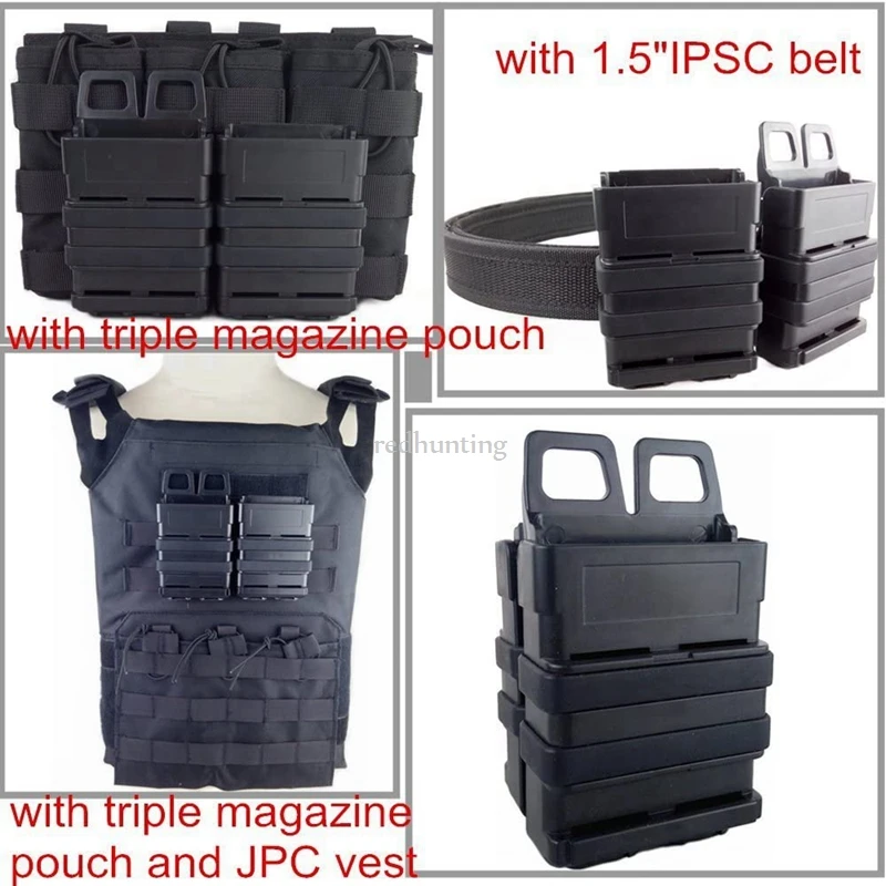 Bolsa táctica M4 5,56 FastMag Molle, bolsa militar para juego de guerra, Airsoft, doble soporte rápido para pistola de caza - imagen 4