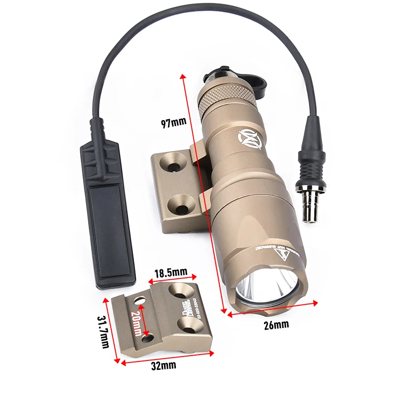 WADSN-Base de luz de exploración oficial para Airsoft Mlok Keymod