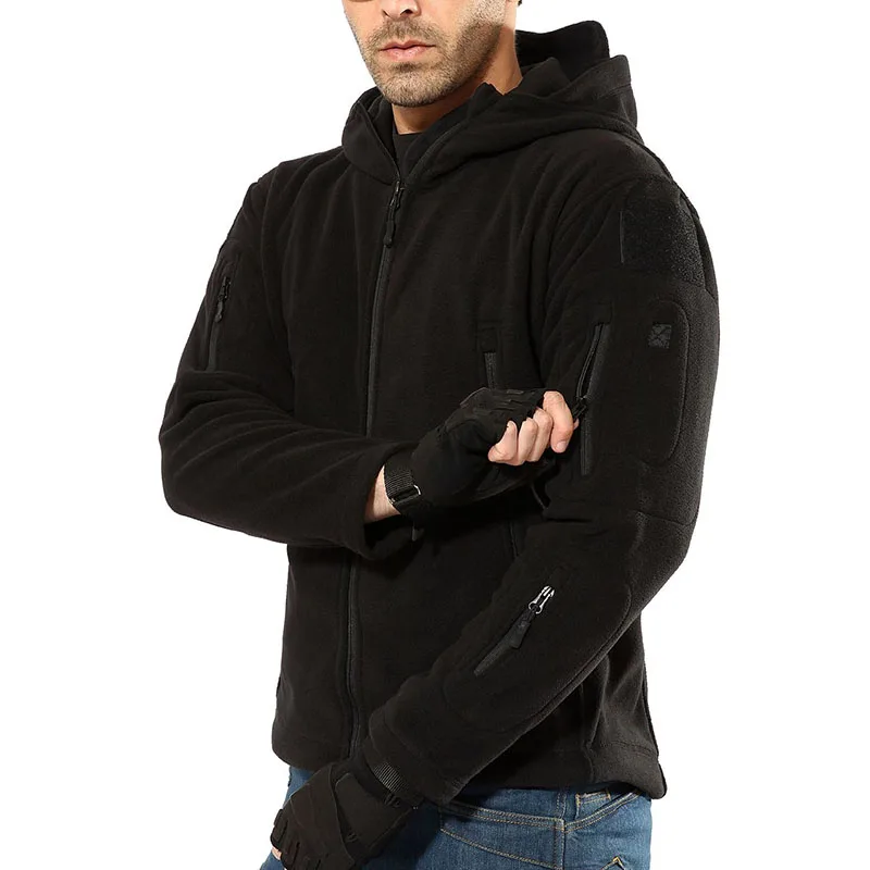 Chaquetas tácticas de lana para hombre, abrigo militar de combate de concha suave, chaqueta térmica con capucha para exteriores, Invierno - imagen 5