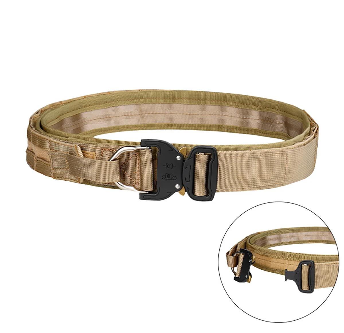 Cinturón de combate de guerra de 1,5 pulgadas de ancho, cinturón táctico de nailon multifuncional, grueso, hebilla de Metal de doble capa - imagen 4