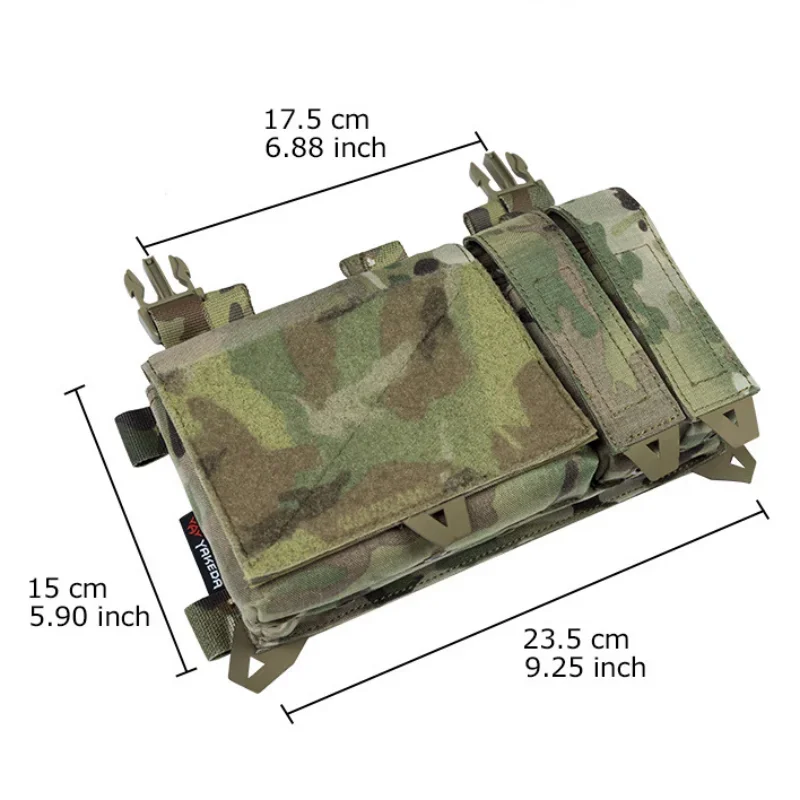 YAKEDA Bolsa triple para revistas con inserto de bolsa magnética de liberación rápida, mini bolsa de aparejo de pecho combinada con hebillas UTX - imagen 4