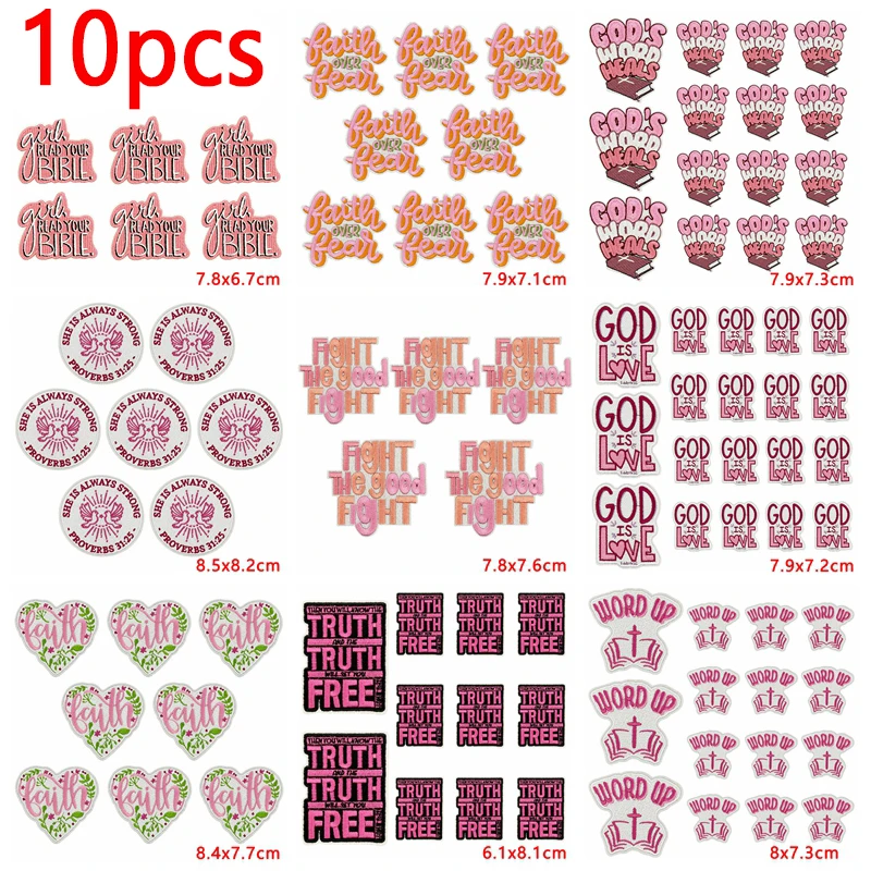 10 Uds. Venta al por mayor, parche con eslogan de letras de dibujos animados de la serie rosa, parches bordados para ropa, chaquetas, sombreros, parches para planchar DIY, decoración