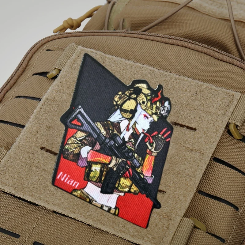 Parche estampado con insignia de moral de pistola para chica táctica, parche con gancho para ropa, parches militares, accesorios para mochila, pegatina - imagen 2
