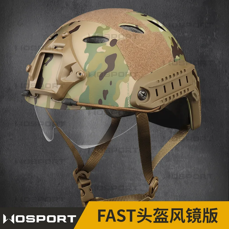 Casco rápido versión de gafas casco de entrenamiento de protección táctica ligera transpirable - imagen 3