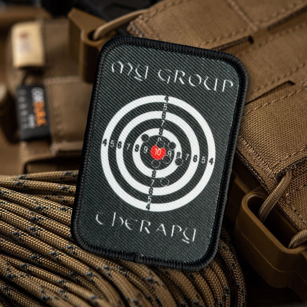 Parche táctico de tiro al objetivo para terapia de grupo, parches de gancho de moral militar, equipo, apliques para mochila del ejército - imagen 4
