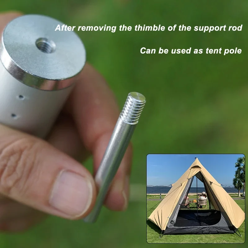 Postes de lona de aluminio de 2,4 m, poste de soporte ajustable de alta resistencia, toldo de refugio, varilla para acampar, accesorios para equipos al aire libre - imagen 4
