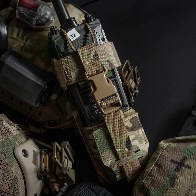 Equipo de camuflaje al aire libre, chaleco táctico, accesorios, bolsa Universal para Walkie Talkie de mano, juego de Paintball - imagen 4