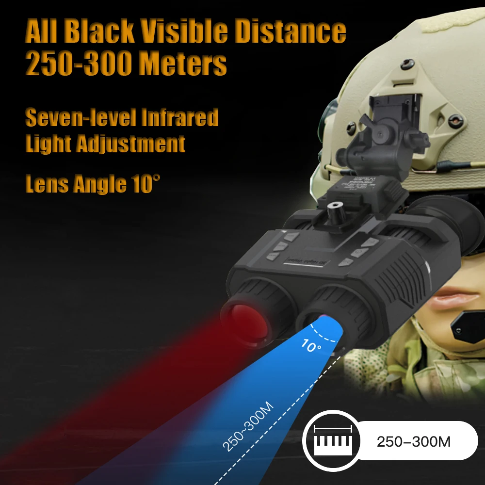 Gafas de visión nocturna IR para casco 3D, prismáticos tácticos Airsoft, óptica para exteriores, Vídeo/foto, telescopio Digital, cámara de caza - imagen 5