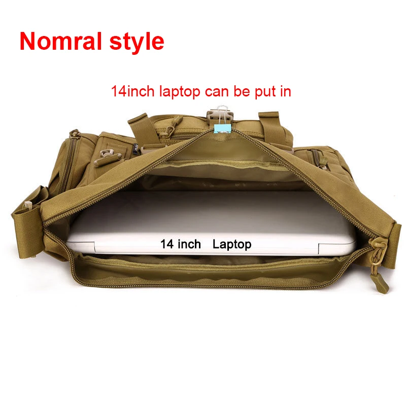 Bandolera táctica militar para hombre, bolsa de hombro para ordenador portátil XA458WA, de 14 pulgadas, para documentos, Molle - imagen 5