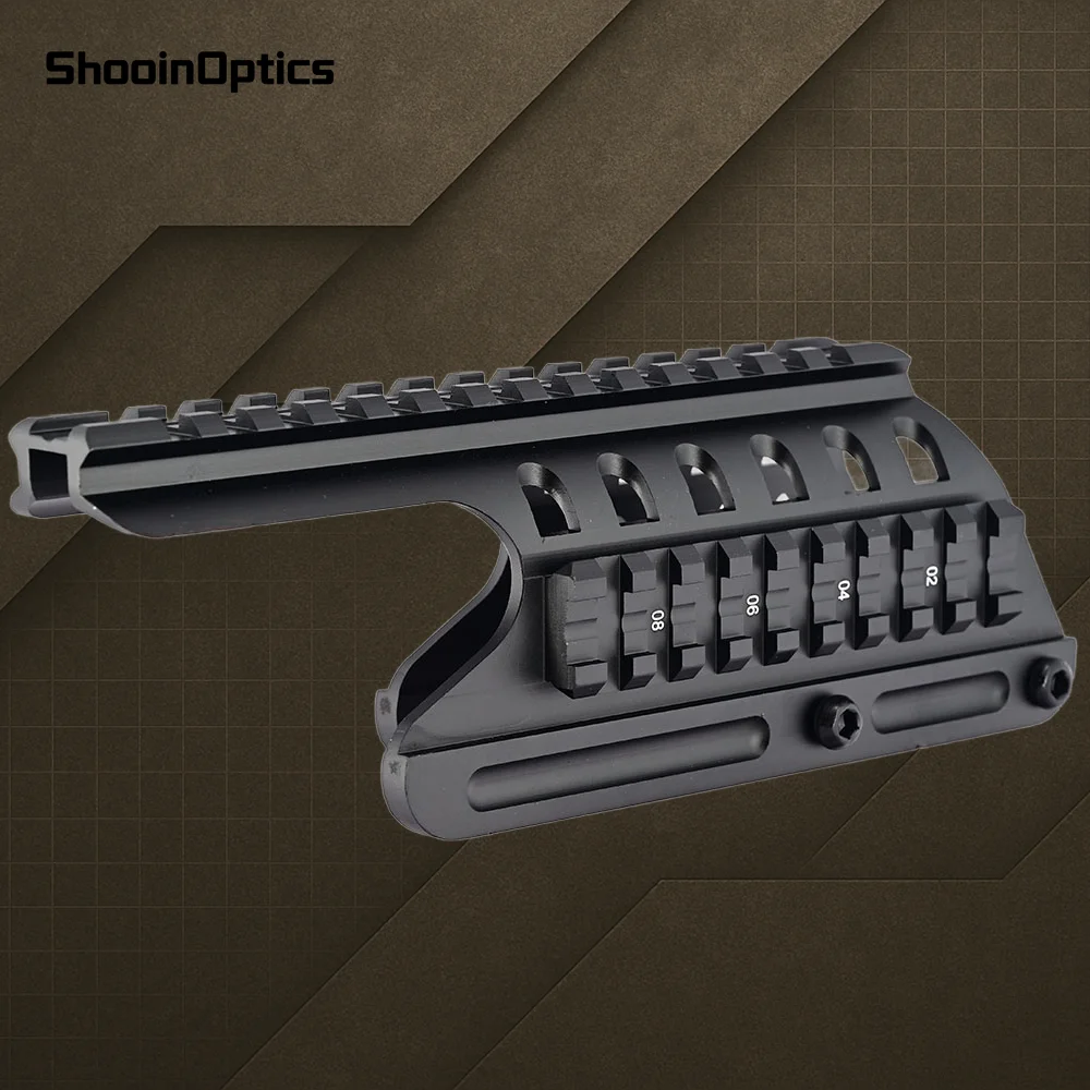 Soporte de alcance de aluminio para riel de sillín de escopeta Remington 870, adaptador Picatinny de 20mm para mira óptica de caza - imagen 5