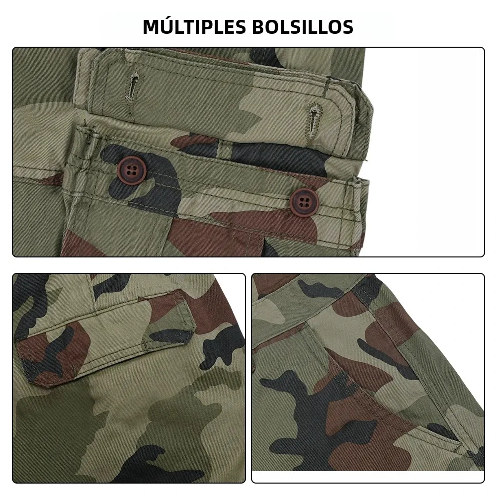 SINAIRSOFT-pantalones cortos militares para hombre, pantalones cortos informales de camuflaje táctico para exteriores, pantalones cortos Cargo de secado rápido con múltiples bolsillos y ajuste relajado - imagen 4