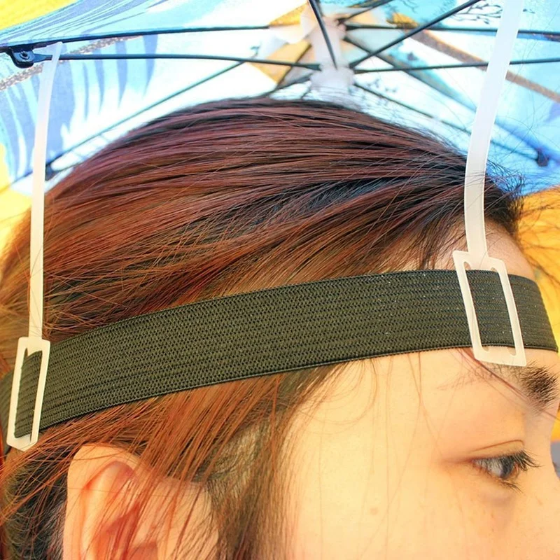 Sombrero de sombrilla de lluvia portátil, sombrilla plegable para Pesca al aire libre, Anti-UV, accesorios para la cabeza de playa, Camping y Pesca - imagen 3