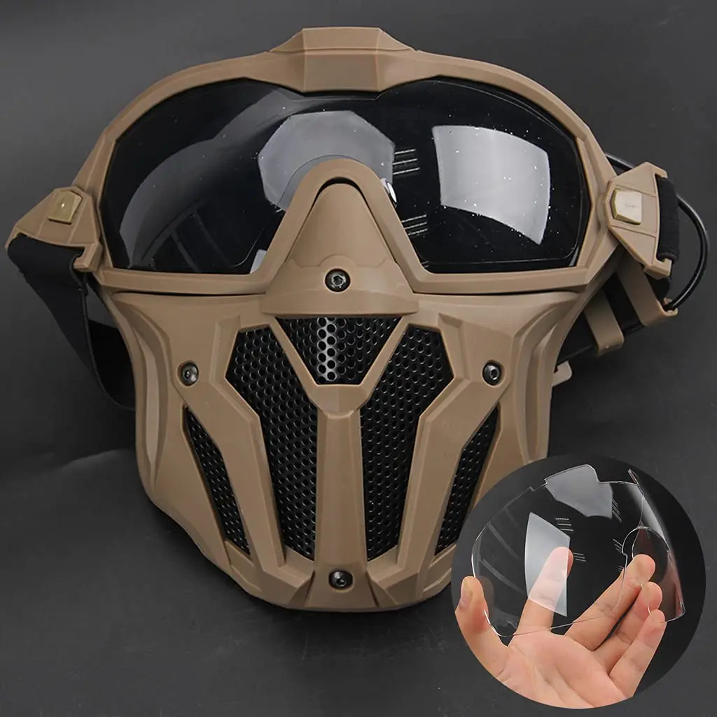 Juego Casco Táctico, Equipo Protección Airsoft con Máscara & Gafas & Cubierta Casco, Forro EPP Avanzado Adicional, para Caza de Paintball Al Aire Libre Caza CS - imagen 3