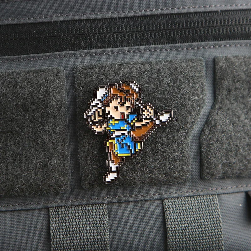 Juego de Arcade Pixel Vega & Chunli, parches de gancho y bucle de Metal para ropa, insignia de moral, brazalete táctico, pegatina decorativa para mochila - imagen 4