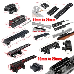 Adaptador riel Picatinny 11-20 mm para mira telescópica airsoft