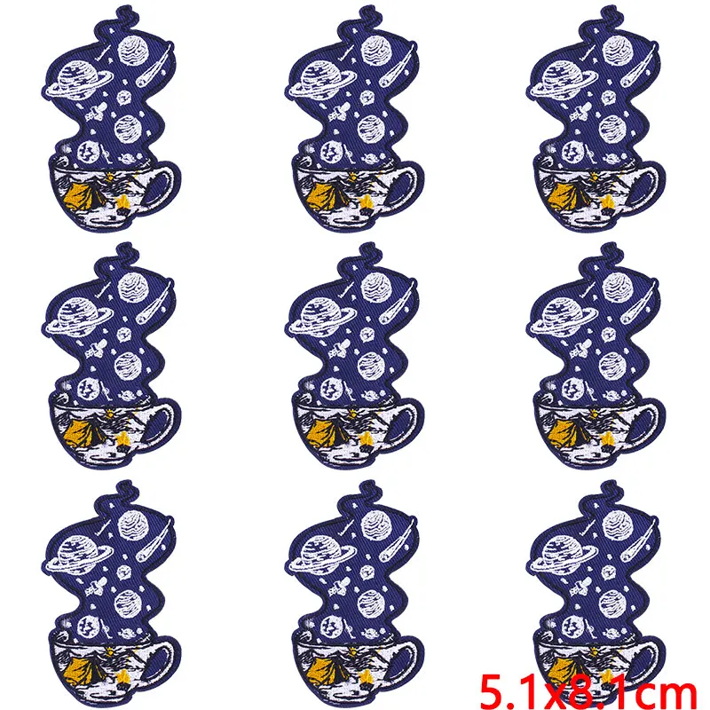 Parches para planchar al aire libre, pegatinas para ropa de naturaleza DIY, parche bordado para el sol, rayas en la decoración de la chaqueta, 10 unidades por lote - imagen 5