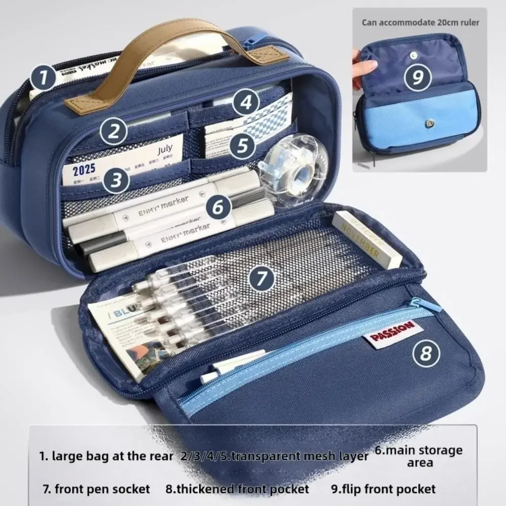 Estuche retro de lápices grande resistente al desgaste y suciedad - imagen 4