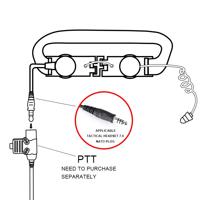 Micrófono de garganta de un solo lado, tapones para los oídos al vacío, vibración de la garganta, etiquetas para los oídos con conducto de aire, auriculares internos con cable - imagen 2
