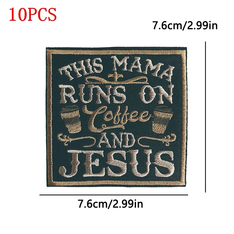 10 unids/set calavera bendita parches para planchar para ropa parche termoadhesivo para ropa parches bordados de letras de enfoque en el sombrero - imagen 2