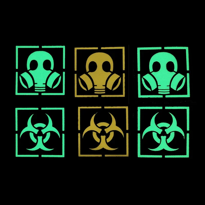 Máscara de Gas con sello de identificación nocturna, Parche triangular de gancho y bucle, brazalete mágico luminoso, parches 3d - imagen 3