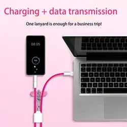 Cordete correa telefónica multifuncional con Wrist muñeca Crossbody carga rápida carga rápida 60W C.