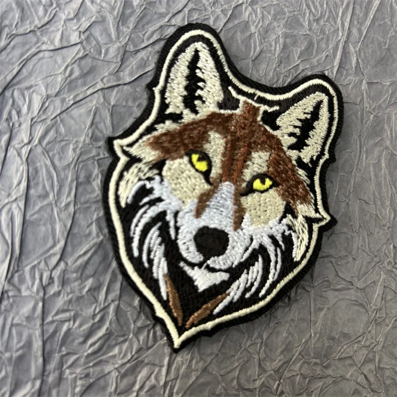 Parche bordado de lobo para ropa, insignia de moral táctica, emblema de gancho y bucle, insignia de lobo militar, brazalete de combate, pegatinas para mochila - imagen 4
