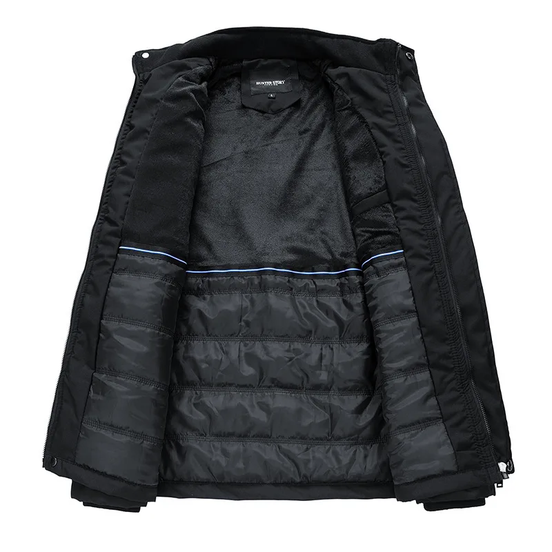 Chaqueta de terciopelo de invierno para hombre, Chaqueta de algodón con cuello levantado, ropa ajustada sencilla de negocios, ropa de trabajo al aire libre, abrigo de caza de viaje - imagen 5