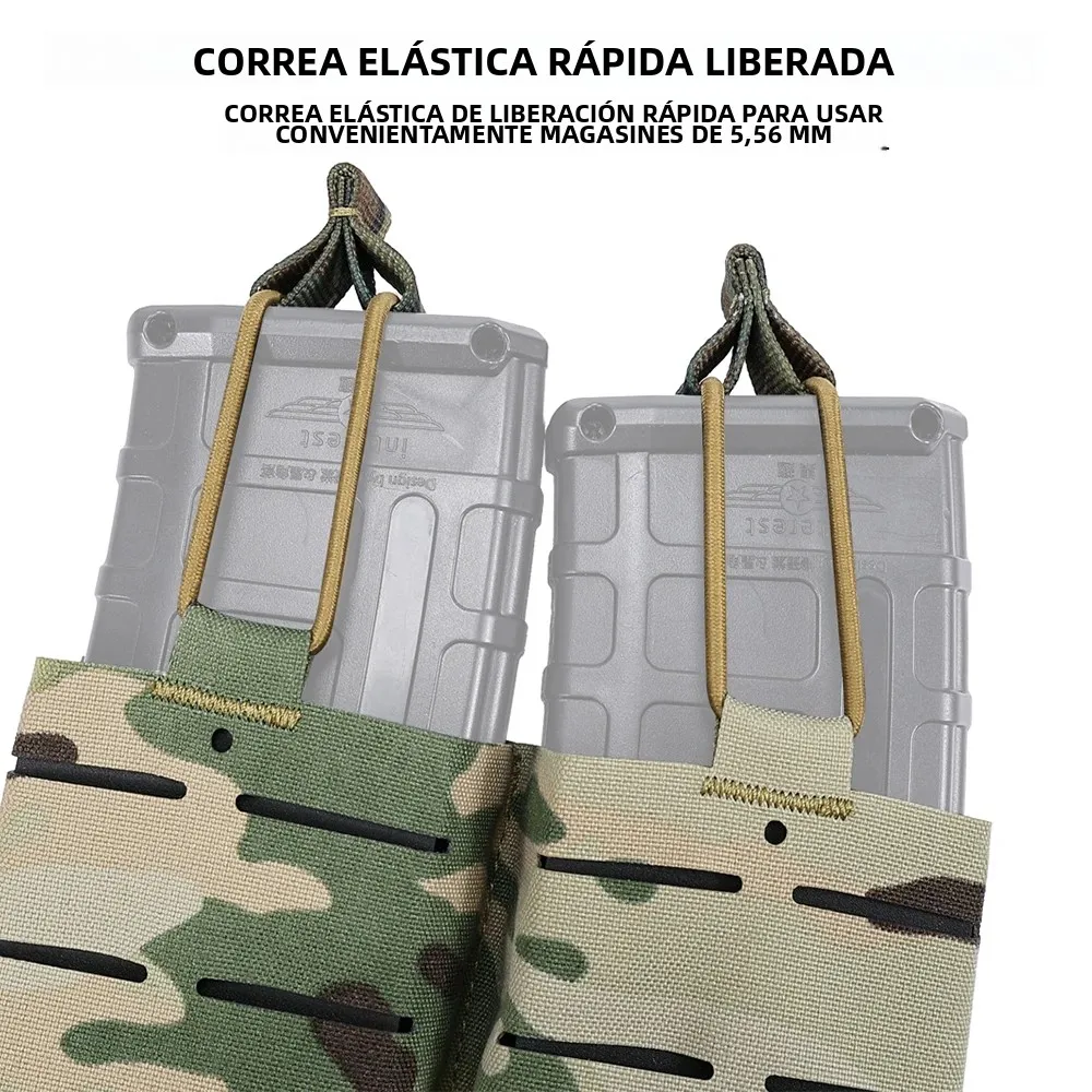 SINAIRSOFT-bolsa táctica Molle, doble bolsa para revistas, bolsas magnéticas, soporte Universal para cartuchos para M4 M14 M16 AK AR - imagen 4